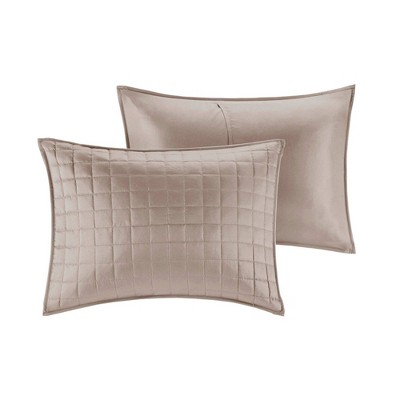 Taupe Full Microfiber 8-Piece Bedding Set with Decorative Pillows