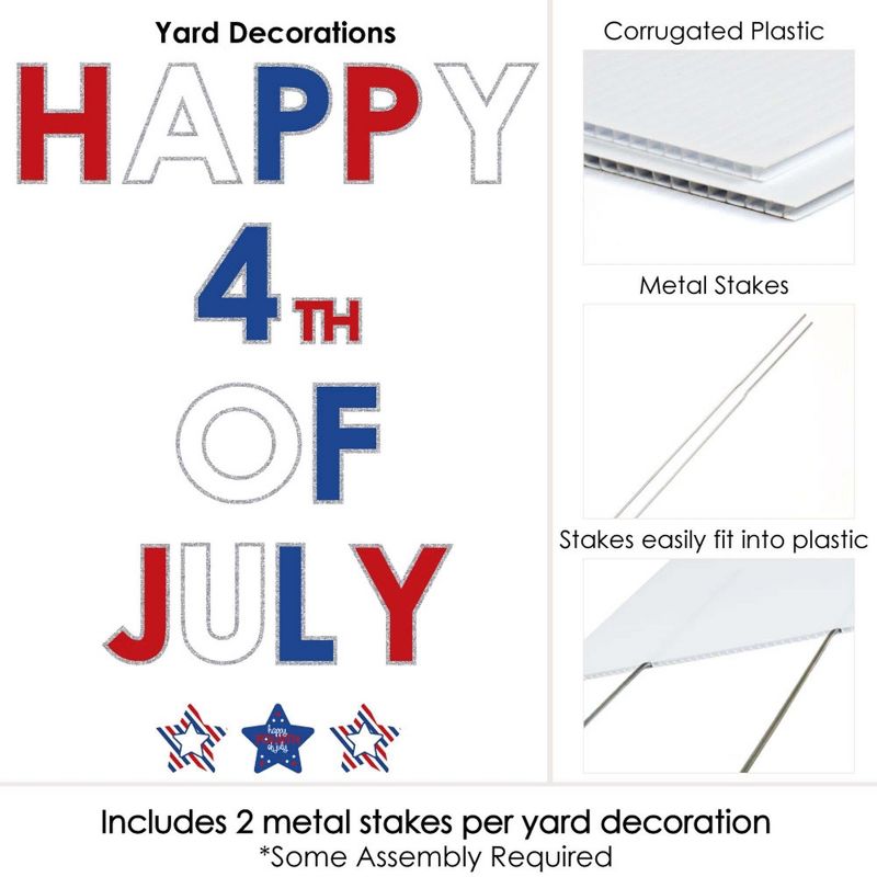 Big Dot of Happiness 4th of July - Yard Sign Outdoor Lawn Decorations - Independence Day Party Yard Signs - Happy 4th of July, 5 of 9