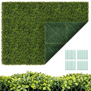 Tangkula 12 PCS 20" x 20" Artificial Hedge Boxwood Panels w/ Decorative Grass Wall Panels - 1 of 4