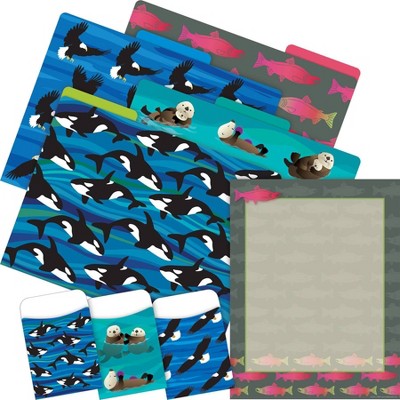 File Folders Organizer Set On-Trend 92 per Set Sea & Sky Salmon - Barker Creek