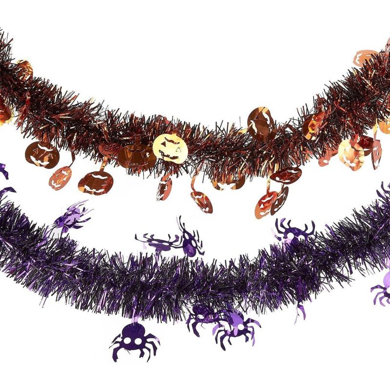 Juvale 5 Pack Halloween Party Garland Decorations, Tinsel with 5 Assorted Design (6.6 Feet), 4 of 5
