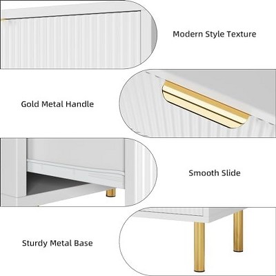 3/5/6 Drawer Dresser for Bedroom Wood Dresser with Metal Legs