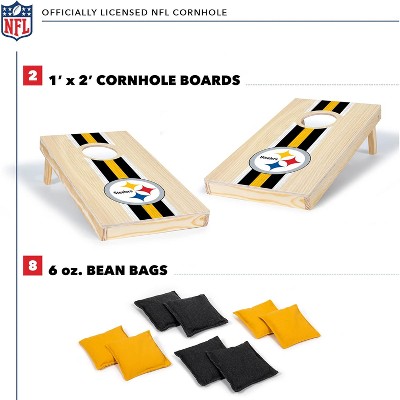 NFL Pittsburgh Steelers Small Wood Cornhole Set with Bean Bags