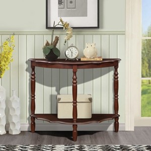 Whisen Retro Circular Curved Half-Moon Console Table with Cloud Design Top and Open Shelf - 1 of 4