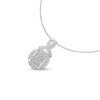 Haus of Brilliance Silver 1/3 cttw Diamond Ribbon and Circle Cluster Pendant Necklace - 3 of 4
