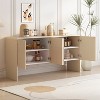 ELJGET Sideboard Buffet Cabinet, 4 Doors Accent Storage Cabinet, Console Table Coffee Bar for Kitchen, Hallway, Living Room - 2 of 4