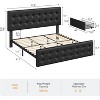 Full Size Upholstered Bed Frame with Storage Drawers and Headboard – Button Tufted Design, Sturdy Wooden Slats, No Box Spring Required, Easy Assembly - 2 of 4