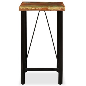 vidaXL Bar Table – Solid Reclaimed Wood, Industrial Edition, Sturdy Steel Legs, Handcrafted, Easy-Assembly – 23.6"x23.6"x42.1", Brown - 1 of 4