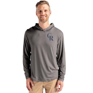Colorado Rockies Cutter & Buck Coastline Epic Comfort Recycled Mens Hooded Shirt - 1 of 1