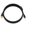 Monoprice USB 2.0 Cable - 6 Feet - Black | USB Type-A Male to USB Mini Type-B 5-Pin, 28/24AWG, Gold Plated For Digital Camera, Cell Phones, PDAs, MP3 - image 2 of 4