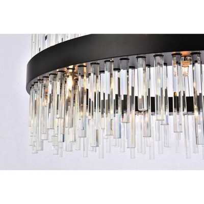 Dallas 32'' Black Iron and Crystal Chandelier