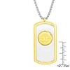 Steeltime 24" Men's two tone stainless steel and 18k gold plated Our Father dog tag pendant - 3 of 4