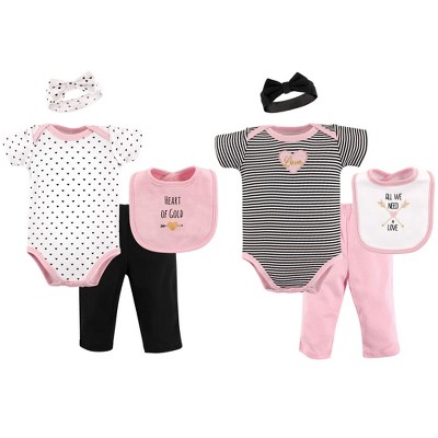 Hudson Baby Infant Girl Layette Boxed Giftset, Heart, 0-6 Months