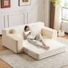 Modern Loveseat Sofa with Reversible Cushions and 2 Pillows , Deep Seat Couch Bed for Living Room, Bedroom, or Apartment-Tanpinhause - 3 of 4