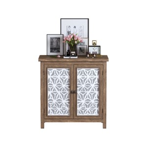SEVOBAL Farmhouse Sideboard Buffet Cabinet with Storage Accent Storage Cabinet with 2 Doors Vintage Accent Cabinet with Carved Floral Panels Entryway - 1 of 4