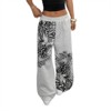 Clotth Women's Leopard Print Pants - Elastic Waist Wide Leg Baggy Sweatpants, Y2k Streetwear, Casual Loose Fit, Grey with Black & White Print - 4 of 4