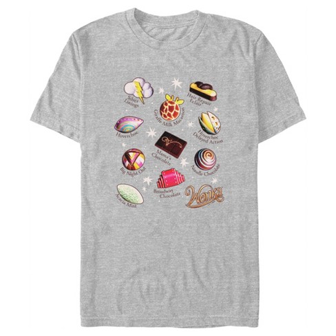 Men's Wonka Candies And Chocolates Chart T-shirt - Athletic Heather ...