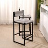 Set of 2 Creamy White Paper Rope Woven Bar Stools,Hand Weave Counter Stool with footrest for Kitchen Island, Dining Room - 4 of 4