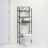 3-Shelf over the Toilet Steel Wall Mount Storage Shelf Unit, Black, Holds up to 30 lb Capacity - 2 of 4