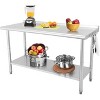 Commercial Stainless Steel Table for Prep & Work, 60 x 24 in Kitchen Food Prep Table with Adjustable Under Shelf and Hooks, for Warehouse,Garage - 2 of 4