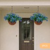 YIYIBYUS Artificial Hanging Flowers Plants Basket for Outside Porch, 3 Set Artificial Outdoor Flowers with Hanging Basket - 3 of 4