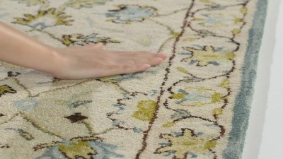 Peacock Blue Hand-Tufted Wool Rectangular Area Rug