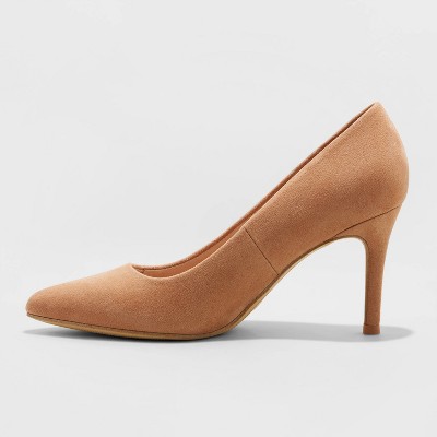 tan wide width heels