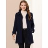Allegra K Women's Peter Pan Collar Single Breasted Outwear Winter Buttoned Long Coat - 2 of 4
