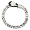 Chisel Stainless Steel Polished Curb Chain with Black Braided Leather Hook 8.25" Bracelet - 4 of 4
