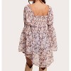 Women's Leaf Print Bell Sleeve Top - Listicle - 3 of 3