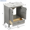 SEVOBAL Bathroom Vanities 30 Inch Modern Freestanding Bathroom Vanity with Elegant Marble Top and Soft Close Cabinetry, Gray, 29.92"*19.09"*34" - 3 of 4