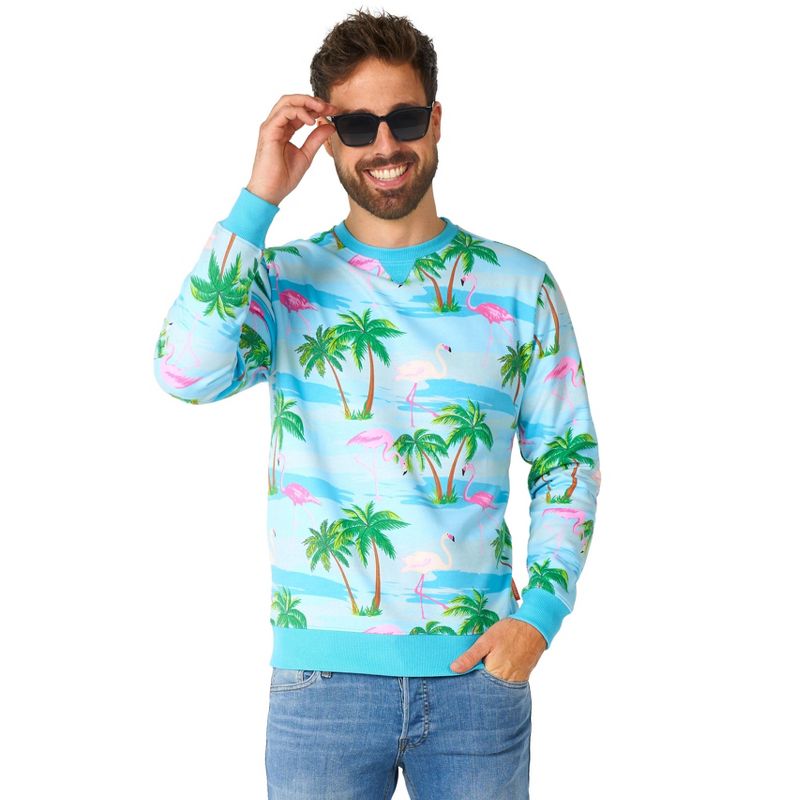 OppoSuits Men's Sweater - Flaminguy - Multicolor, 1 of 4