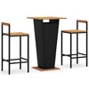 vidaXL 3 Piece Patio Bar Set Black Poly Rattan&Solid Wood Acacia - 2 of 4