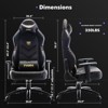Gaming Chair 4 - PU Leather Fixed up Armrest Lumbar Support Ergonomic Arm Chair in Black With Double Arm & Footrest - 3 of 3