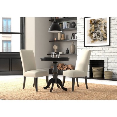 Black 30" Round Wood Pedestal Bar Table