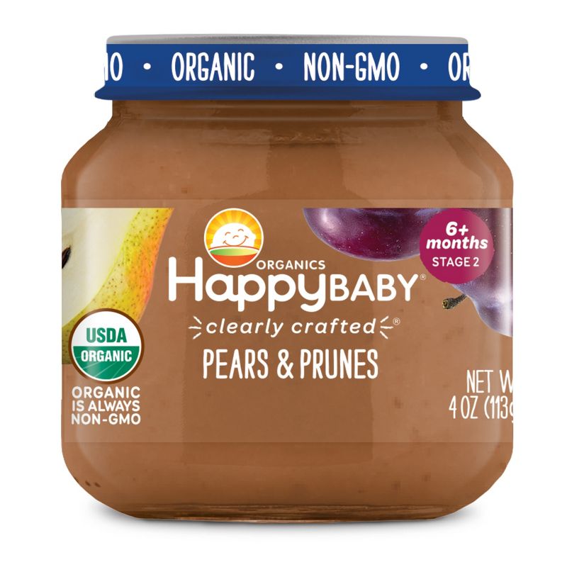 HappyBaby Clearly Crafted Pears &#38; Prunes Baby Food Jar - 4oz, 1 of 5