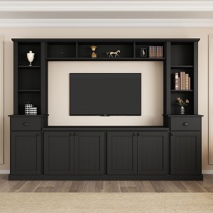 NicBex Minimalist Entertainment Wall Unit Set with Bridge TV Stand with Adjustable Shelves Media Console with Ample Storage for Living Room - 1 of 4