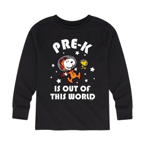 Boys' - Peanuts - Pre K is Out of This World Long Sleeve Graphic T-Shirt - 1 of 4