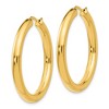 Black Bow Jewelry 3.5mm Round Tube Hoop Earrings in Yellow Gold Tone Plated Silver, 33mm - 2 of 4