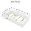 Platform Bed Modern with High Safety Fence and Openable Door for Kids Bedroom 41.77W - 3irtyhousy - 4 of 4
