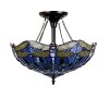 Chloe Lighting Sunniva Dragonfly Tiffany-Style Dark Bronze 2 Light Semi-Flush Ceiling Fixture 16" Wide - 3 of 4