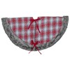 Northlight 48" Red and White Plaid Christmas Tree Skirt with Snowflake - 4 of 4