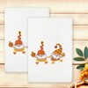 Linum Home Textiles AUTUMN GNOMES - Embroidered Luxury 100% Turkish Cotton Hand Towels (Set of 2) - 2 of 3