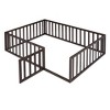 Whisen Fun Desig Twin Size Wood Floor Platform Bed Frame with Fence and Door - 4 of 4