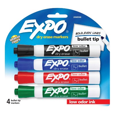 Expo 4pk Dry Erase Markers Bullet Tip Multicolored