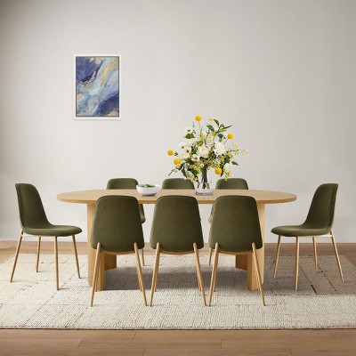 Oslo Modern Design Dining Chair Set Of 4 and 8, Linen Dining Chair with Oak Metal Legs, Indoor Furniture - Maison Boucle