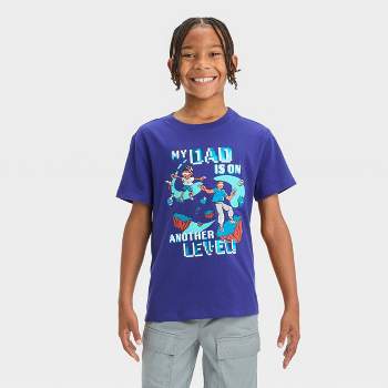 Boys' Short Sleeve 'My Dad is on Another Level' Graphic T-Shirt - Cat & Jack™ Dark Purple