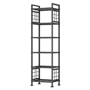 Itopfox 6-Tier Standing Storage Shelf for Bathroom, Kitchen & Laundry Room Organization, Sturdy Metal Shelving Unit Pantry Rack in Black - 1 of 4