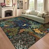 Washable Floral Jungle Rug Non Slip Low Pile Rug Soft Throw Floor Cover Foldable Indoor Carpet for Living Room Bedroom Playroom Office - 2 of 4