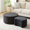 Vynxaria Modern Nesting Coffee Table Set of 2 - Upholstered Foam Round, Ottoman/Side/End Table, No Assembly for Living Room - 4 of 4